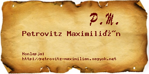 Petrovitz Maximilián névjegykártya